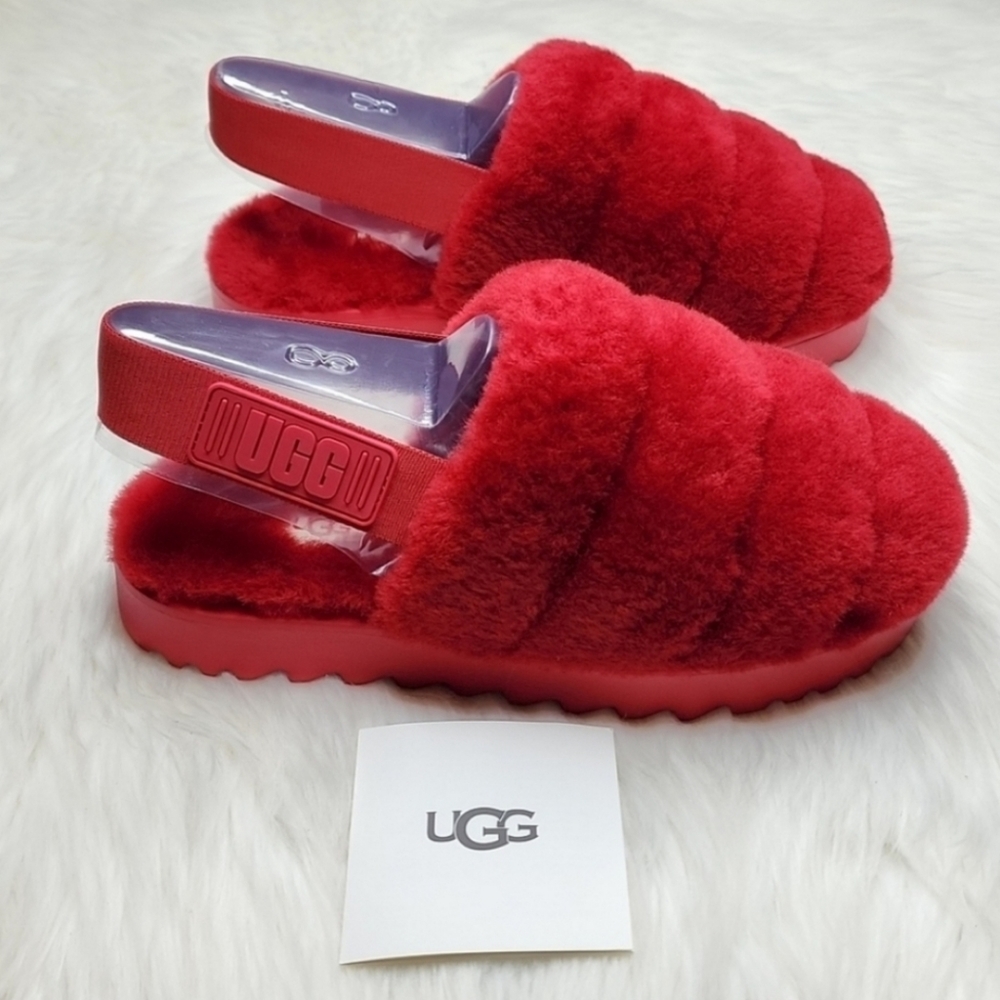UGG Super Fluff Slipper Ribbon Red - Picture 10 of 16